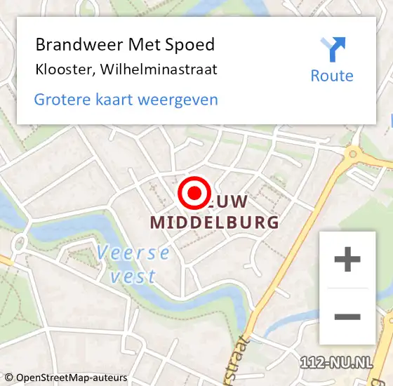 Locatie op kaart van de 112 melding: Brandweer Met Spoed Naar Klooster, Wilhelminastraat op 2 juni 2016 21:00