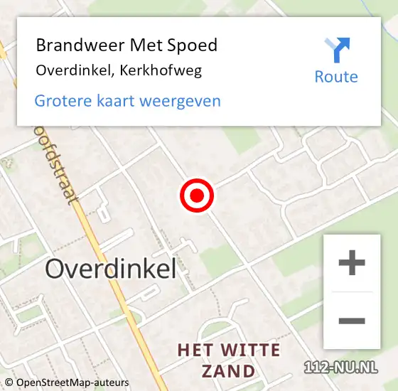 Locatie op kaart van de 112 melding: Brandweer Met Spoed Naar Overdinkel, Kerkhofweg op 2 juni 2016 21:01
