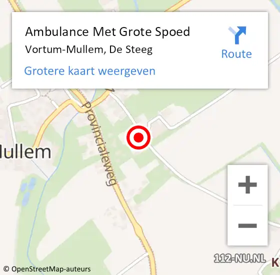 Locatie op kaart van de 112 melding: Ambulance Met Grote Spoed Naar Vortum-Mullem, De Steeg op 2 juni 2016 21:31