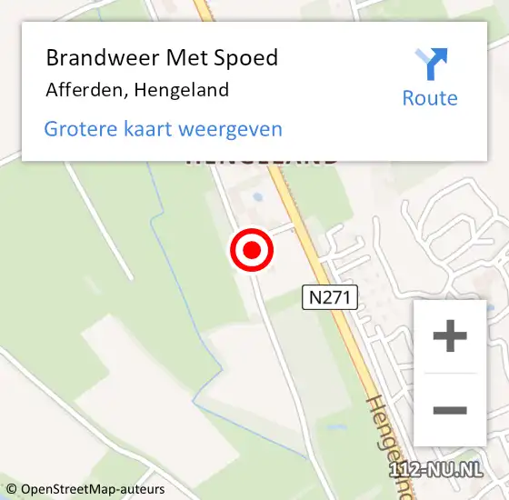 Locatie op kaart van de 112 melding: Brandweer Met Spoed Naar Afferden, Hengeland op 2 juni 2016 22:09