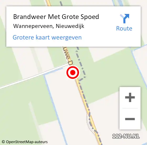 Locatie op kaart van de 112 melding: Brandweer Met Grote Spoed Naar Wanneperveen, Nieuwedijk op 17 december 2013 03:36