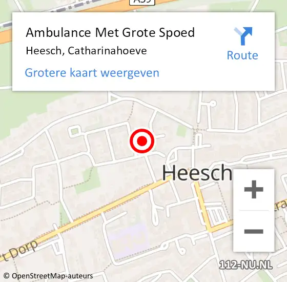 Locatie op kaart van de 112 melding: Ambulance Met Grote Spoed Naar Heesch, Catharinahoeve op 3 juni 2016 01:25