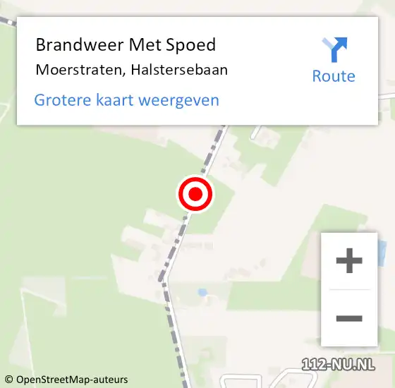 Locatie op kaart van de 112 melding: Brandweer Met Spoed Naar Moerstraten, Halstersebaan op 3 juni 2016 01:34