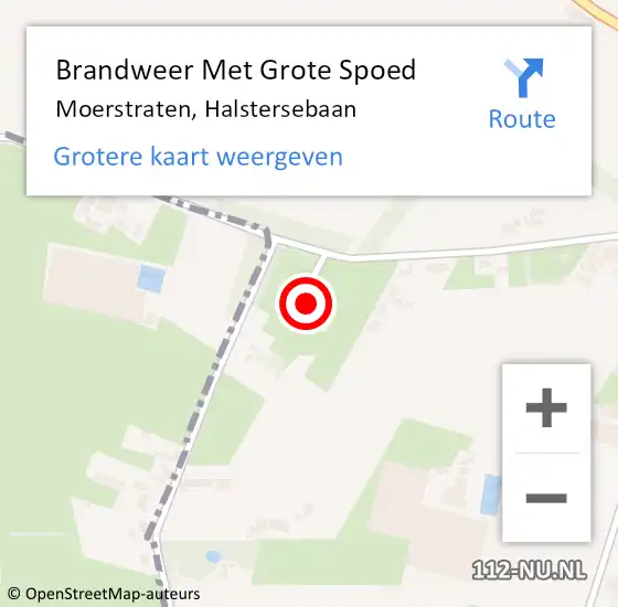 Locatie op kaart van de 112 melding: Brandweer Met Grote Spoed Naar Moerstraten, Halstersebaan op 3 juni 2016 01:39