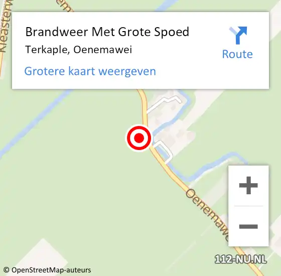 Locatie op kaart van de 112 melding: Brandweer Met Grote Spoed Naar Terkaple, Oenemawei op 3 juni 2016 04:47