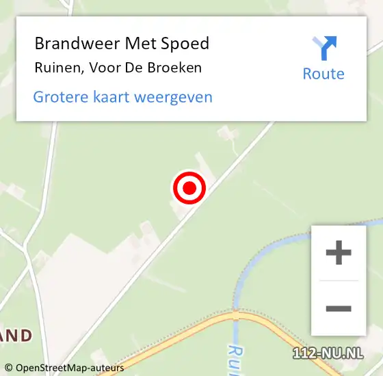 Locatie op kaart van de 112 melding: Brandweer Met Spoed Naar Ruinen, Voor De Broeken op 3 juni 2016 07:20