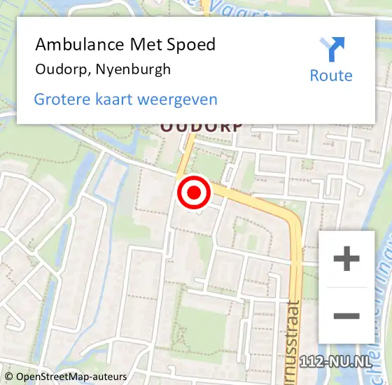 Locatie op kaart van de 112 melding: Ambulance Met Spoed Naar Oudorp, Nyenburgh op 3 juni 2016 10:11