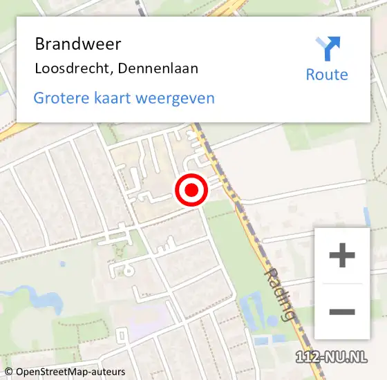 Locatie op kaart van de 112 melding: Brandweer Loosdrecht, Dennenlaan op 3 juni 2016 11:22