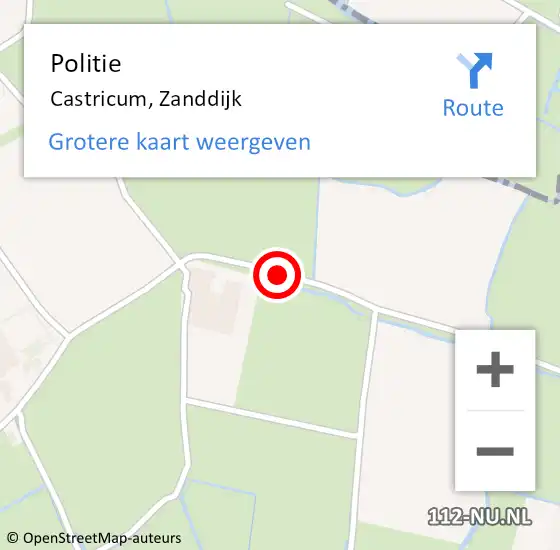 Locatie op kaart van de 112 melding: Politie Castricum, Zanddijk op 3 juni 2016 11:44