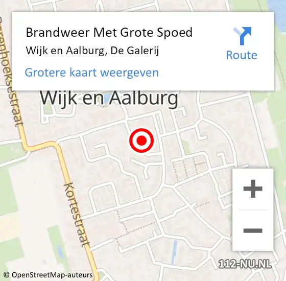 Locatie op kaart van de 112 melding: Brandweer Met Grote Spoed Naar Wijk en Aalburg, De Galerij op 3 juni 2016 13:11