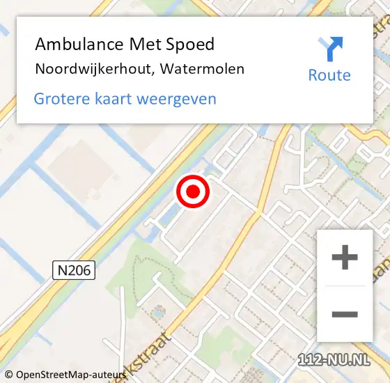 Locatie op kaart van de 112 melding: Ambulance Met Spoed Naar Noordwijkerhout, Watermolen op 3 juni 2016 13:17