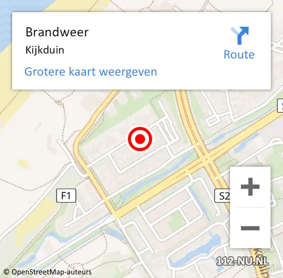 Locatie op kaart van de 112 melding: Brandweer Kijkduin op 3 juni 2016 14:28