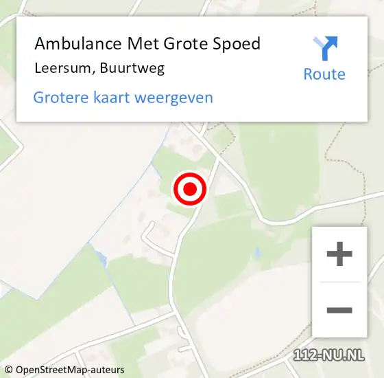 Locatie op kaart van de 112 melding: Ambulance Met Grote Spoed Naar Leersum, Buurtweg op 3 juni 2016 14:33