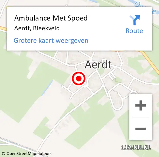 Locatie op kaart van de 112 melding: Ambulance Met Spoed Naar Aerdt, Bleekveld op 3 juni 2016 16:20