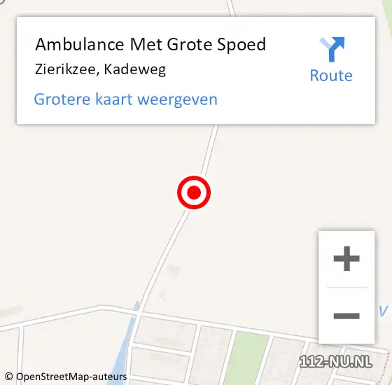 Locatie op kaart van de 112 melding: Ambulance Met Grote Spoed Naar Zierikzee, Kadeweg op 17 december 2013 07:58