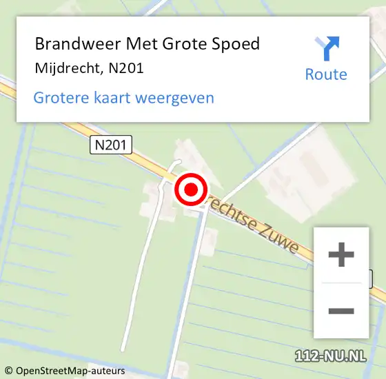 Locatie op kaart van de 112 melding: Brandweer Met Grote Spoed Naar Mijdrecht, N201 op 3 juni 2016 16:47