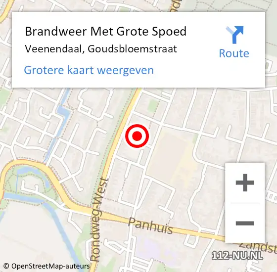 Locatie op kaart van de 112 melding: Brandweer Met Grote Spoed Naar Veenendaal, Goudsbloemstraat op 3 juni 2016 16:49