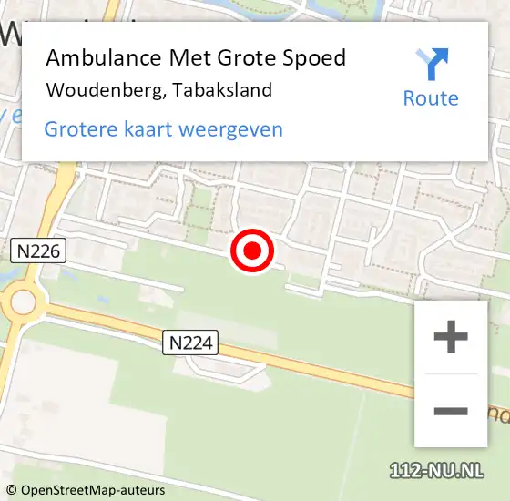 Locatie op kaart van de 112 melding: Ambulance Met Grote Spoed Naar Woudenberg, Tabaksland op 3 juni 2016 18:08