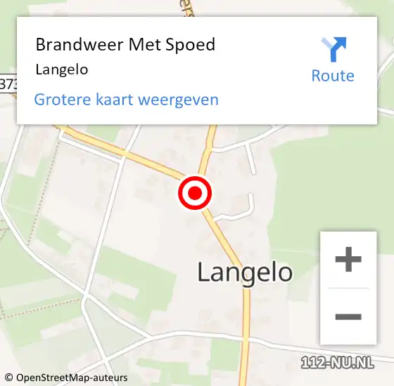 Locatie op kaart van de 112 melding: Brandweer Met Spoed Naar Langelo op 3 juni 2016 18:53