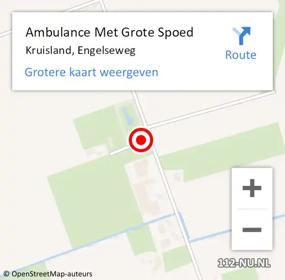 Locatie op kaart van de 112 melding: Ambulance Met Grote Spoed Naar Kruisland, Engelseweg op 3 juni 2016 19:03