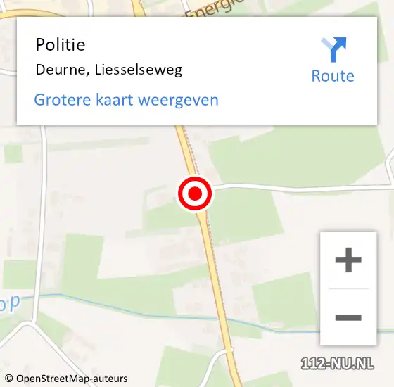 Locatie op kaart van de 112 melding: Politie Deurne, Liesselseweg op 3 juni 2016 19:30