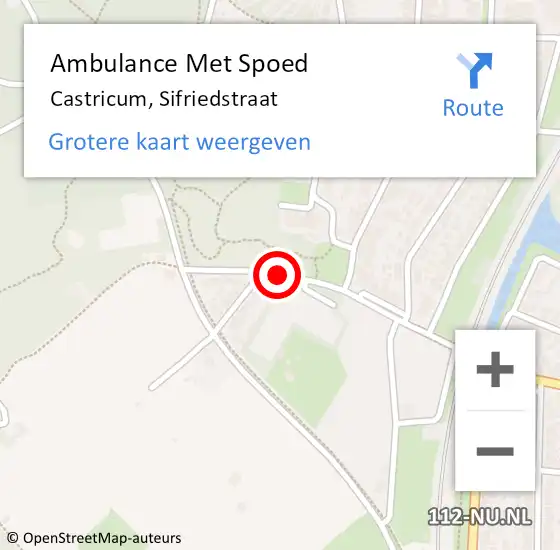 Locatie op kaart van de 112 melding: Ambulance Met Spoed Naar Castricum, Sifriedstraat op 3 juni 2016 19:32