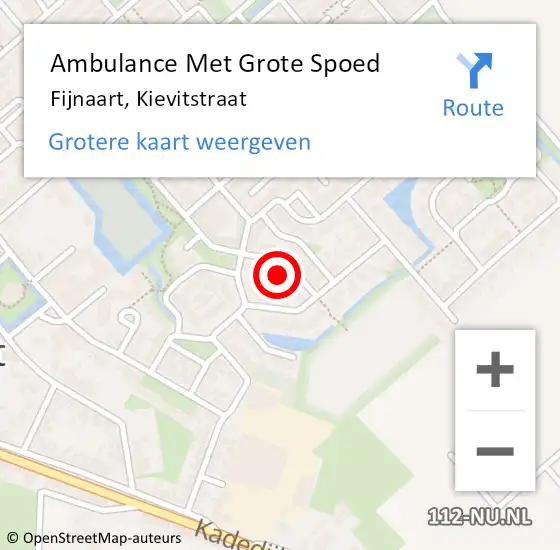 Locatie op kaart van de 112 melding: Ambulance Met Grote Spoed Naar Fijnaart, Kievitstraat op 3 juni 2016 21:59