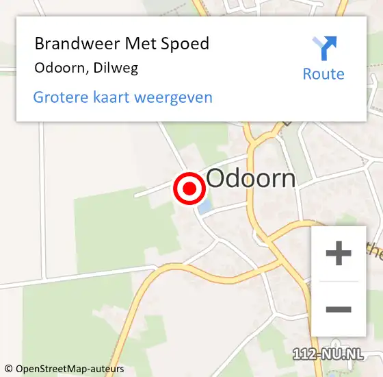 Locatie op kaart van de 112 melding: Brandweer Met Spoed Naar Odoorn, Dilweg op 3 juni 2016 22:23