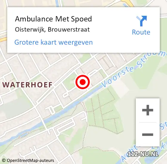 Locatie op kaart van de 112 melding: Ambulance Met Spoed Naar Oisterwijk, Brouwerstraat op 3 juni 2016 23:17