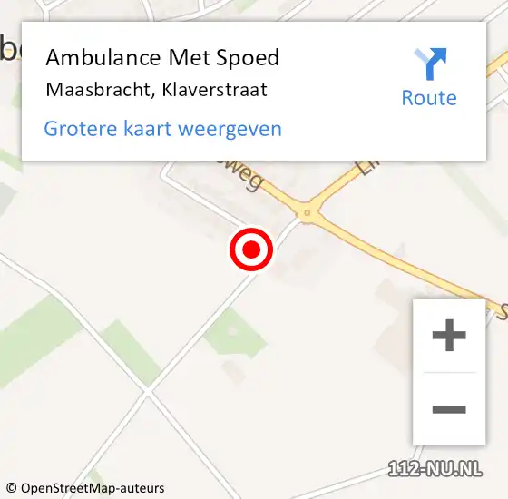 Locatie op kaart van de 112 melding: Ambulance Met Spoed Naar Maasbracht, Klaverstraat op 4 juni 2016 05:08