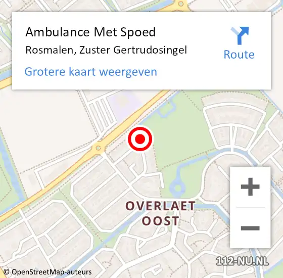 Locatie op kaart van de 112 melding: Ambulance Met Spoed Naar Rosmalen, Zuster Gertrudosingel op 4 juni 2016 05:49