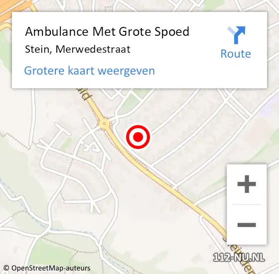 Locatie op kaart van de 112 melding: Ambulance Met Grote Spoed Naar Stein, Merwedestraat op 17 december 2013 08:50