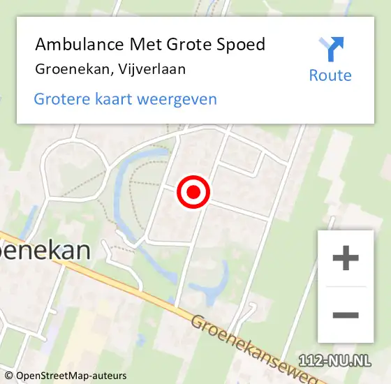 Locatie op kaart van de 112 melding: Ambulance Met Grote Spoed Naar Groenekan, Vijverlaan op 4 juni 2016 07:51