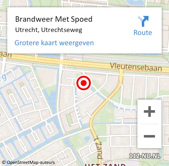 Locatie op kaart van de 112 melding: Brandweer Met Spoed Naar Utrecht, Utrechtseweg op 4 juni 2016 10:31