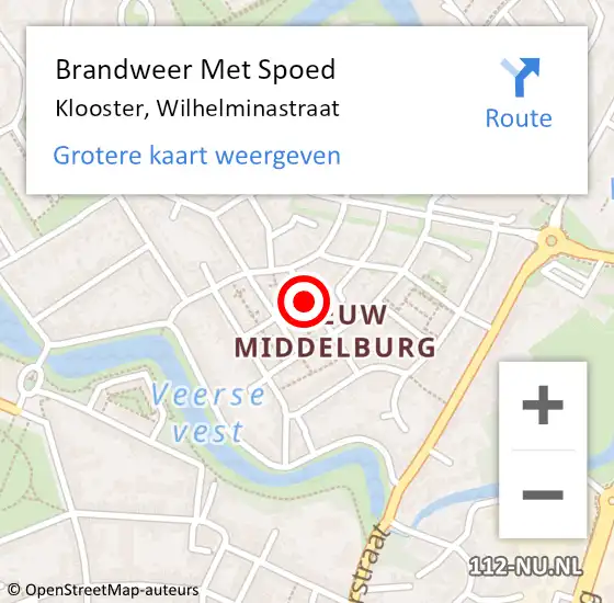 Locatie op kaart van de 112 melding: Brandweer Met Spoed Naar Klooster, Wilhelminastraat op 4 juni 2016 10:38