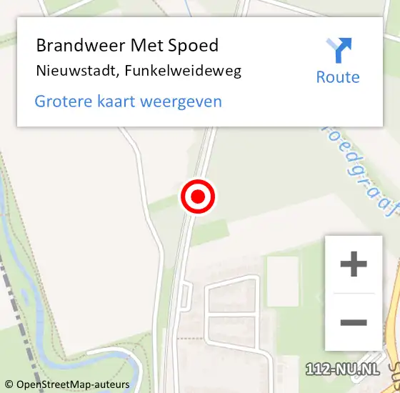 Locatie op kaart van de 112 melding: Brandweer Met Spoed Naar Nieuwstadt, Funkelweideweg op 4 juni 2016 10:43