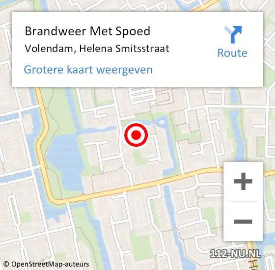 Locatie op kaart van de 112 melding: Brandweer Met Spoed Naar Volendam, Helena Smitsstraat op 4 juni 2016 17:12