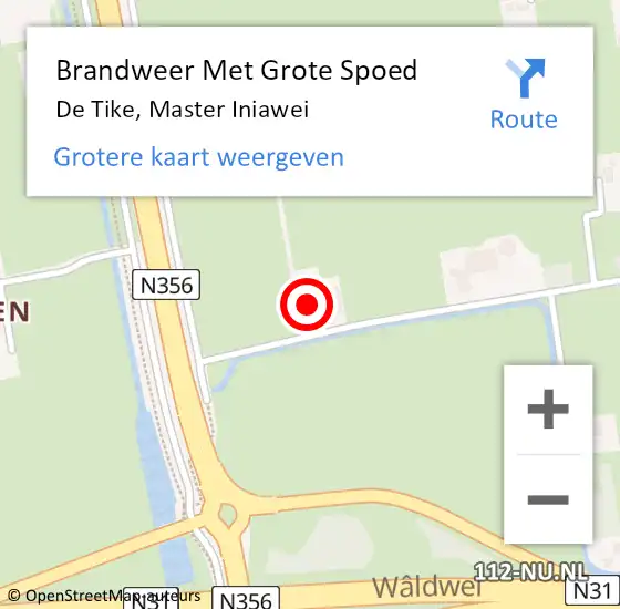 Locatie op kaart van de 112 melding: Brandweer Met Grote Spoed Naar De Tike, Master Iniawei op 4 juni 2016 17:35