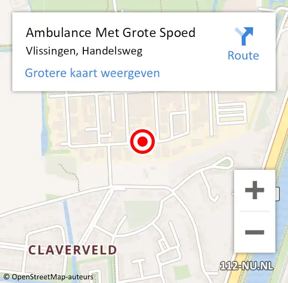 Locatie op kaart van de 112 melding: Ambulance Met Grote Spoed Naar Vlissingen, Handelsweg op 4 juni 2016 17:53