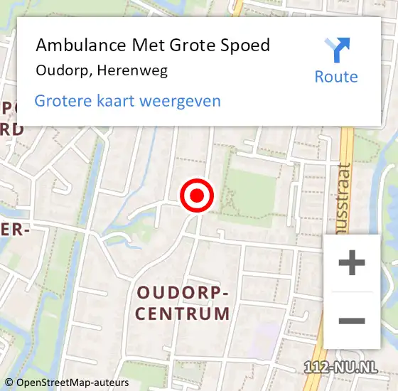 Locatie op kaart van de 112 melding: Ambulance Met Grote Spoed Naar Oudorp, Herenweg op 4 juni 2016 18:21