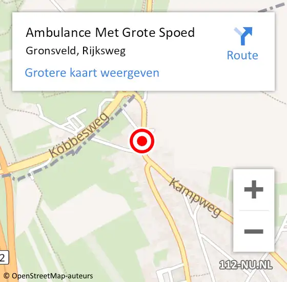 Locatie op kaart van de 112 melding: Ambulance Met Grote Spoed Naar Gronsveld, Rijksweg op 17 december 2013 09:21