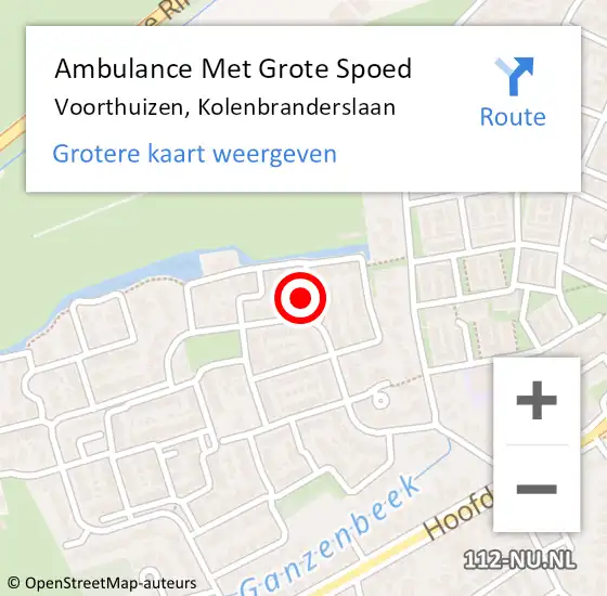 Locatie op kaart van de 112 melding: Ambulance Met Grote Spoed Naar Voorthuizen, Kolenbranderslaan op 4 juni 2016 19:31