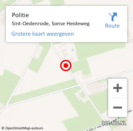 Locatie op kaart van de 112 melding: Politie Sint-Oedenrode, Sonse Heideweg op 4 juni 2016 20:03