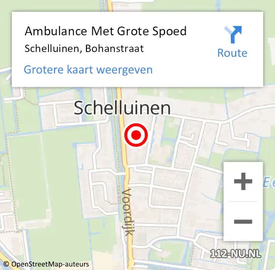 Locatie op kaart van de 112 melding: Ambulance Met Grote Spoed Naar Schelluinen, Bohanstraat op 4 juni 2016 23:48