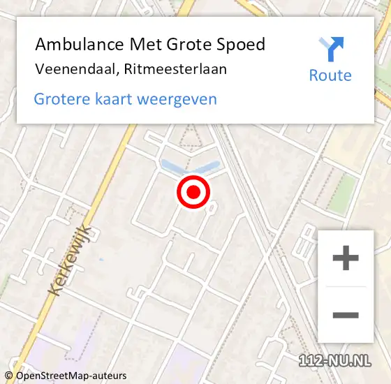 Locatie op kaart van de 112 melding: Ambulance Met Grote Spoed Naar Veenendaal, Ritmeesterlaan op 4 juni 2016 23:52