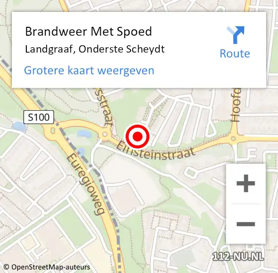 Locatie op kaart van de 112 melding: Brandweer Met Spoed Naar Landgraaf, Onderste Scheydt op 5 juni 2016 00:15