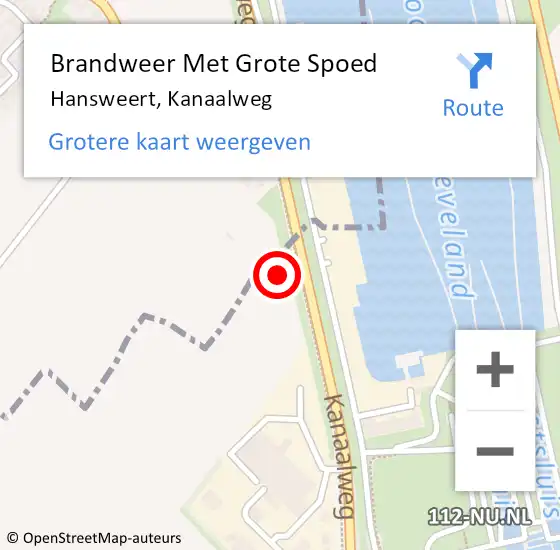 Locatie op kaart van de 112 melding: Brandweer Met Grote Spoed Naar Hansweert, Kanaalweg op 5 juni 2016 03:10