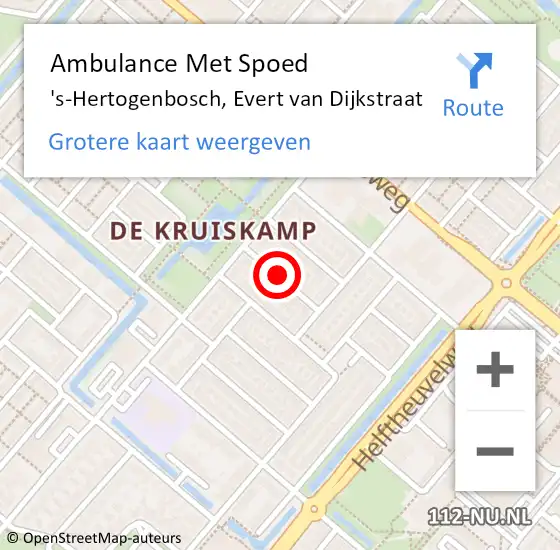 Locatie op kaart van de 112 melding: Ambulance Met Spoed Naar Vlijmen, Dijk op 5 juni 2016 04:11