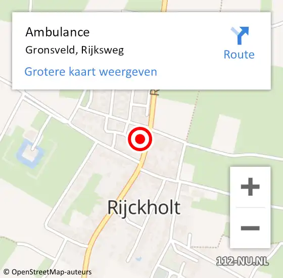 Locatie op kaart van de 112 melding: Ambulance Gronsveld, Rijksweg op 17 december 2013 10:01