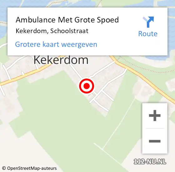 Locatie op kaart van de 112 melding: Ambulance Met Grote Spoed Naar Kekerdom, Schoolstraat op 5 juni 2016 06:44